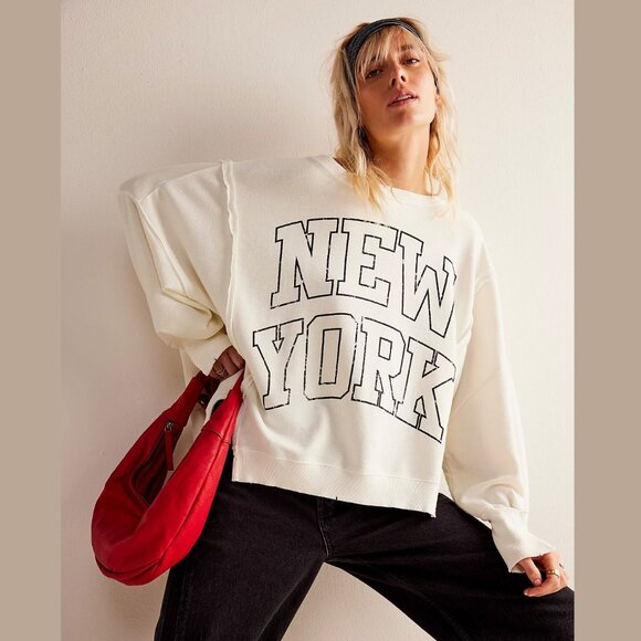 Free People Tops - SOLD ON OTHER PLATFORM Free People We The Free Graphic Camden Pullover NY L NWT